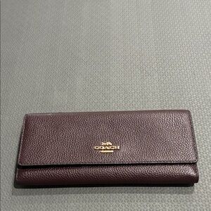 Coach Dark Brown Leather Key & Card Holder